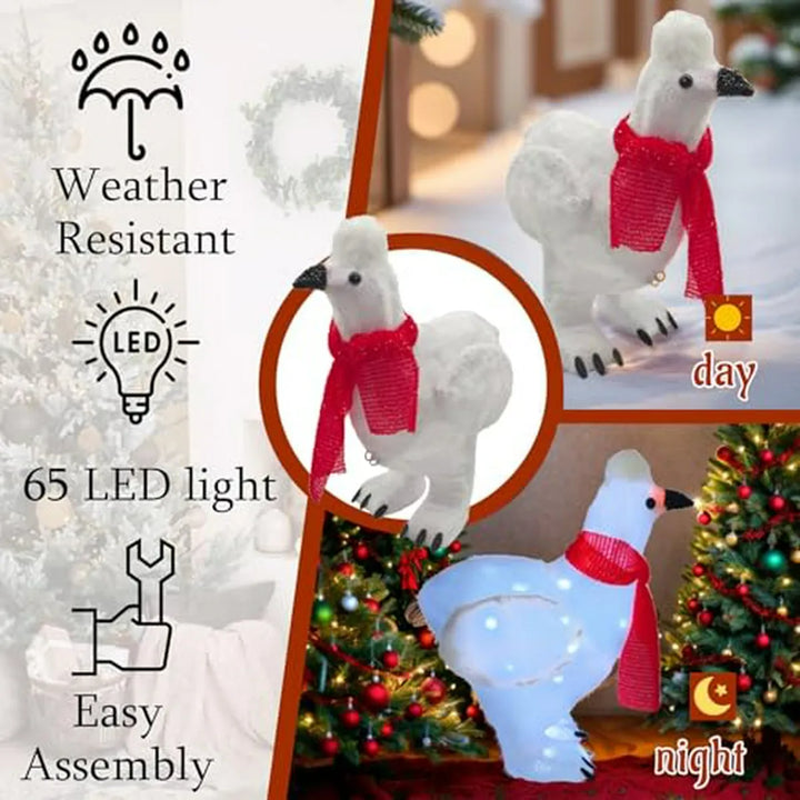 Decoración Navideña: Gallina Silkie Con Luz Led 1 5 Ft - Ext