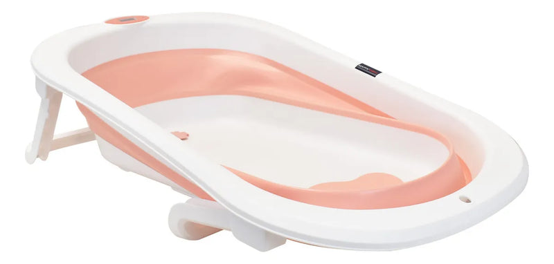 Bañera Plegable Con Soporte Y Cojín Stand Happy Baby Color Rosa