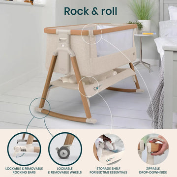 Cuna Y Cama De Noche Plegable Para Bebé Con Mecedora 0-6 Mes
