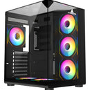 Caja Atx Cubo Gamer Iceberg Crystal Cube S Negro 6 Fans Argb
