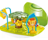 Silla Comedor Unico Musical Juguetes Portátil Doble Bandeja Azul