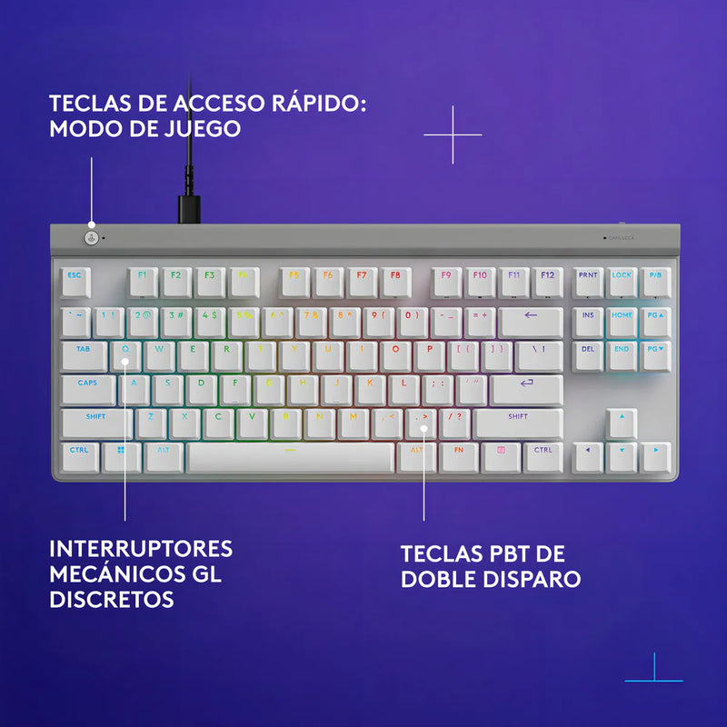 Teclado Gamer Con Cable Logitech G515 Tkl, Blanco Inglés