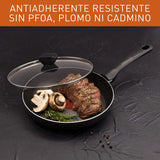 Sartén Alto 24 Cm Tapa De Vidrio Hard Titanium Imusa