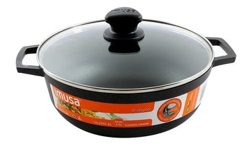 Sarten Caldero Imusa 26 Cms Antiadherente Aluminio Fundido Color Negro