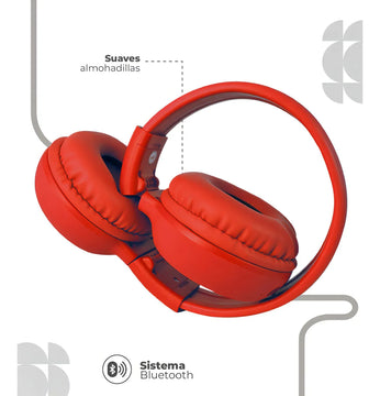 Audifonos Inalámbricos Wireless N65bt Color Rojo