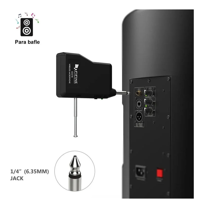 Fifine K037b con micrófono de solapa y auriculares de color negro