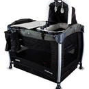Cuna Corral Bebe + Mosquitero Mecedora y Organizado Negro Bebesit Premium