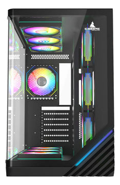 Gabinete Gamer Iceberg Crystal Wave L 7 Ventiladores Argb Negro
