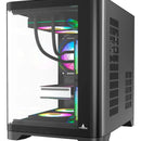 Gabinete Gamer Iceberg Crystal Wave M Negra Argb 3 Fans Negro