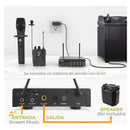 Sistema de micrófono UHF con doble cable Fifine K036, color negro