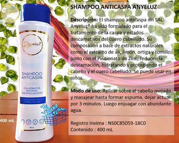 Shampoo Anticaspa Anyeluz 400 Ml