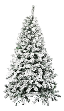 Árbol Artificial De Navidad Nevado 1.90 Color Verde