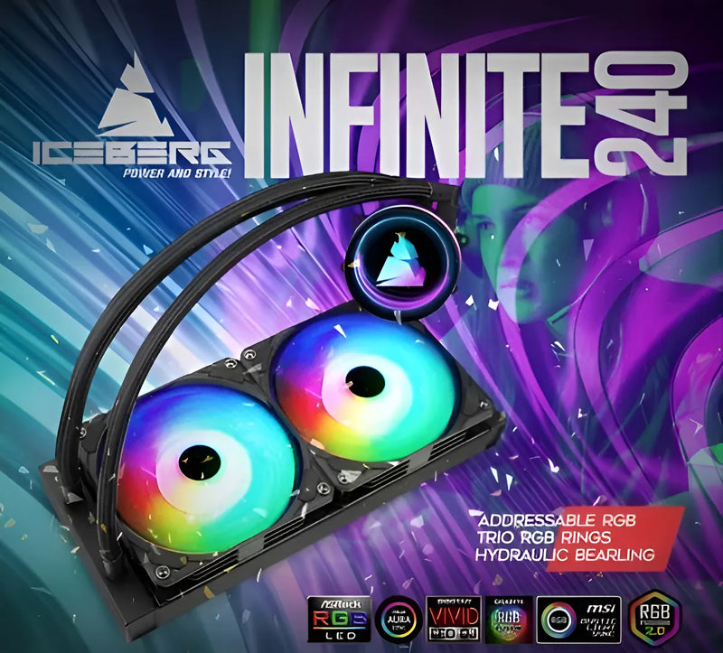 Refrigeración Liquida Argb Iceberg Infinite 240 Amd Intel LED RGB