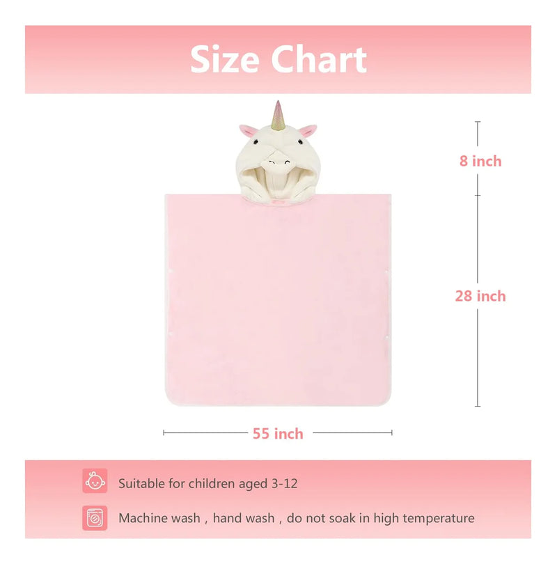 Pinnkku Toalla Con Capucha De Unicornio 3d, Toalla De Bano U