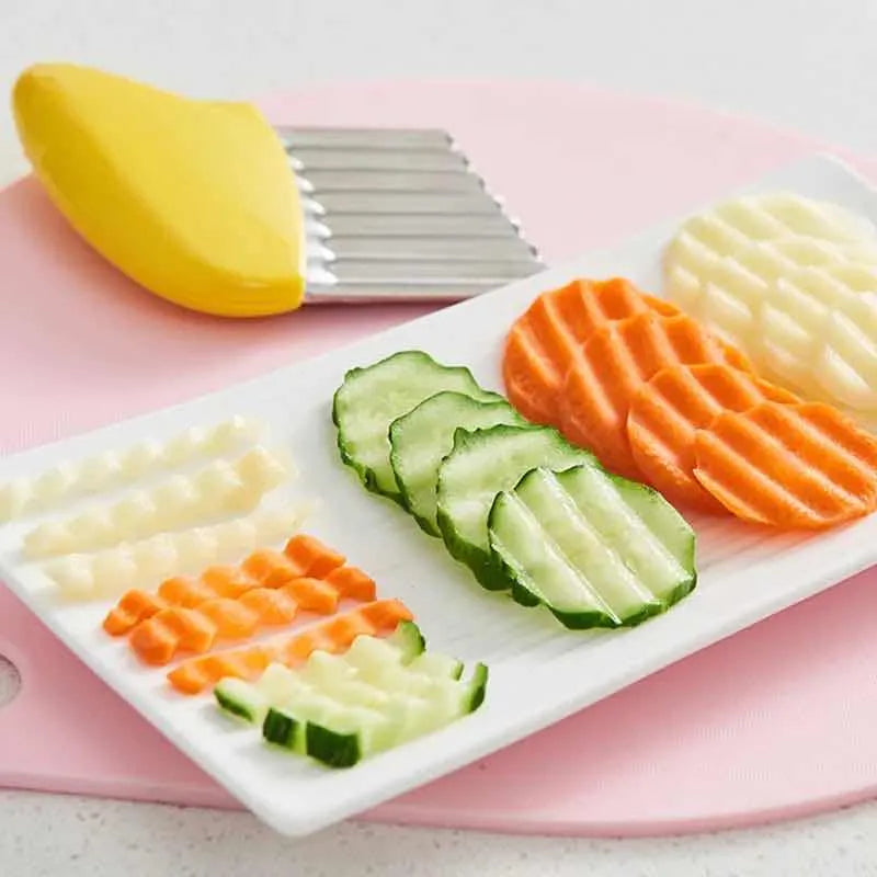 Cuchillo Cortador Ondulado Papas Frutas Verduras