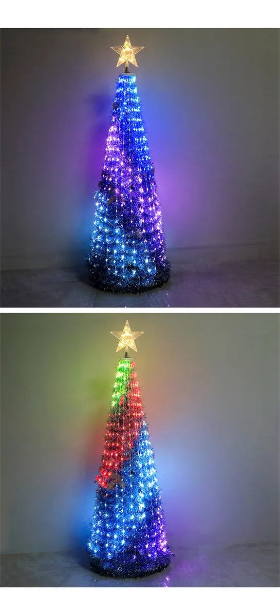 Árbol De Navidad Artificial Plegable Fácil Armado 150cm Color Verde Claro