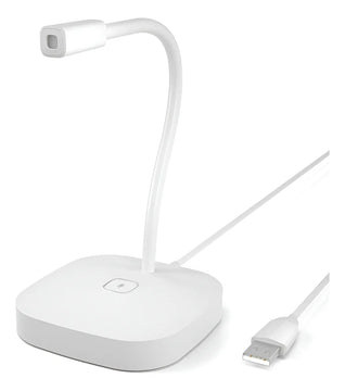 Micrófono de escritorio para pc notebook profesional color blanco G22 Seisa