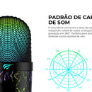 Micrófono USB omnidireccional para jugadores Mesa Havit Gk52 Rgb, negro