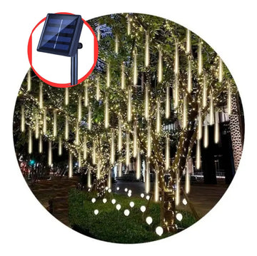 Luces Led Lagrima Meteoro X 8 Decoracion Navidad Calida Amarillo