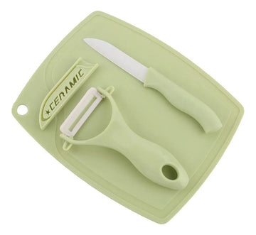 Set Pelapapas Tabla Cuchillo Pelador Frutas Verduras Acero Color Variado