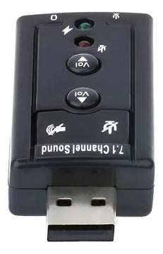 Tarjeta De Sonido Externa Usb 7.1 Adaptador Audio Microfono Color Negro