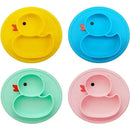 Plato Silicona Antideslizante Para Bebé Hydg-1 Color Verde Claro Pato