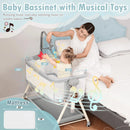 Cuna Mecedora 3 En 1 Con Juguetes Musicales Y Ruedas Gris