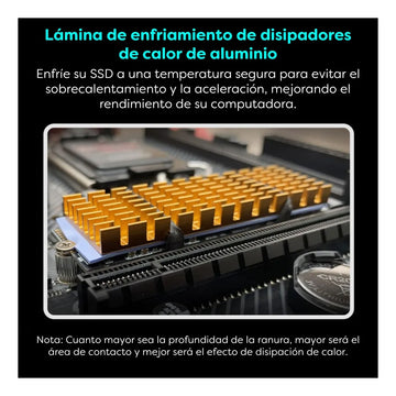 Kit Disipador M2 Aluminio Con Thermal Pad Memoria Nvme M.2