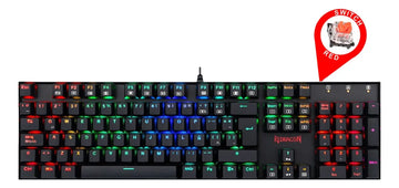 Teclado Gamer Redragon Mitra K551 Spanish Red Switch Black Teclado Negro Idioma Español España