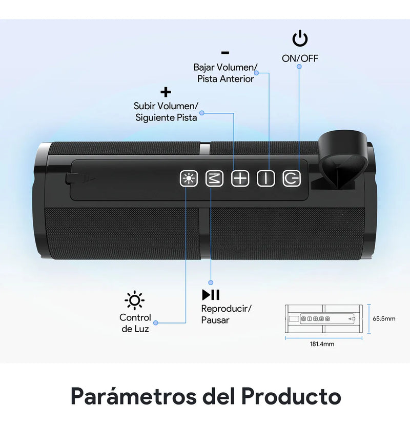 Bocina Bluetooth Portátil 1hora Boc060 Color Negro