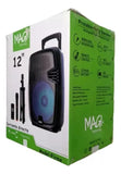 Parlante 12 Pulgada Magi C/directa/recargable Base+microfono Negro