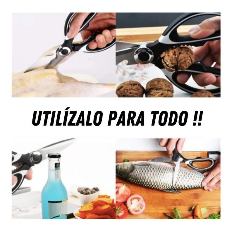 Tijeras De Cocina Tijeras Chef Acero Inoxidable Multiusos Negro