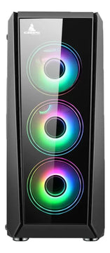 Chasis Caja Atx Gamer Iceberg Crystal G11 + 4 Fans Argb Negro