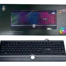 Teclado Weibo QWERTY color negro con luz RGB