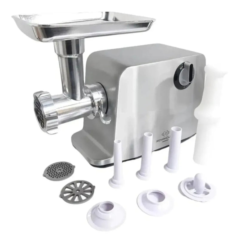 Molino Eléctrico Picador De Carne Procesador Renahouse Plateado