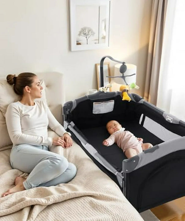 Cuna 5 En 1 Para Bebé, Moisés, Cambiador Y Corralito De Viaj