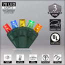 Luces Navideñas Led Multicolor 70 Luces 5mm, 24 Pies