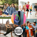 Set x2 Bafles Recargables 8" 30W Con Micrófono, Radio FM, Luces LED y Bluetooth Sonido Potente y Portátil Ideal Para Fiestas, Reuniones o Eventos en Casa o al Aire Libre