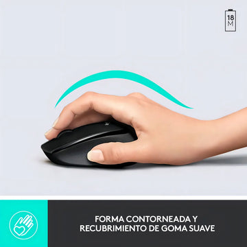 Combo Inalámbrico Logitech Mk345 + Alfombrilla Xl (80x30cm) Mouse Negro Teclado Negro