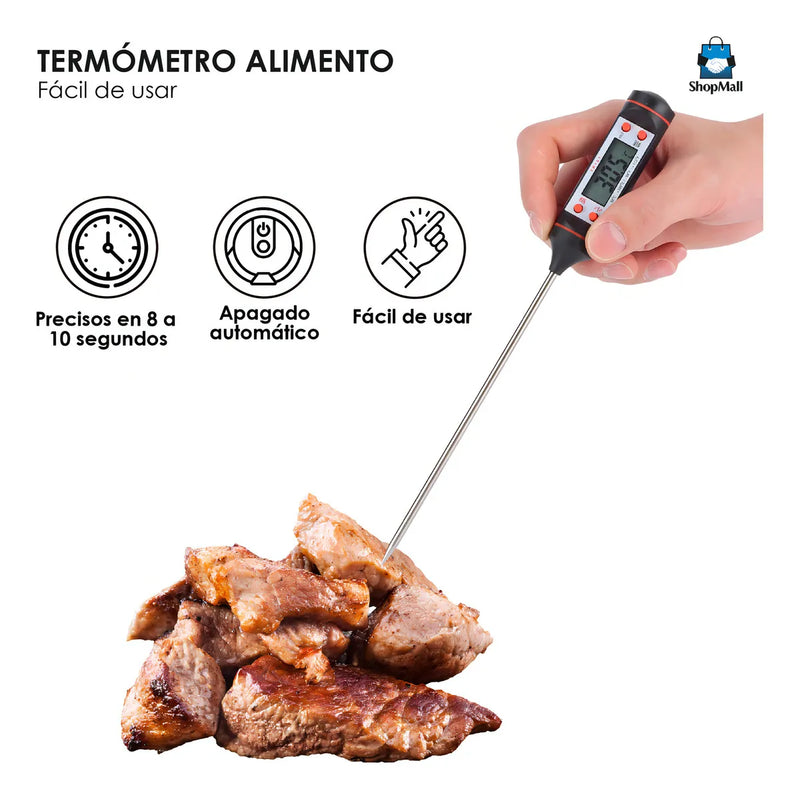 Termómetro Digital Alimentos Cocina Color Negro ShopMall
