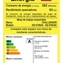 Estufa A Gas 4 Puestos Challenger/ Vidrio Templado Negro
