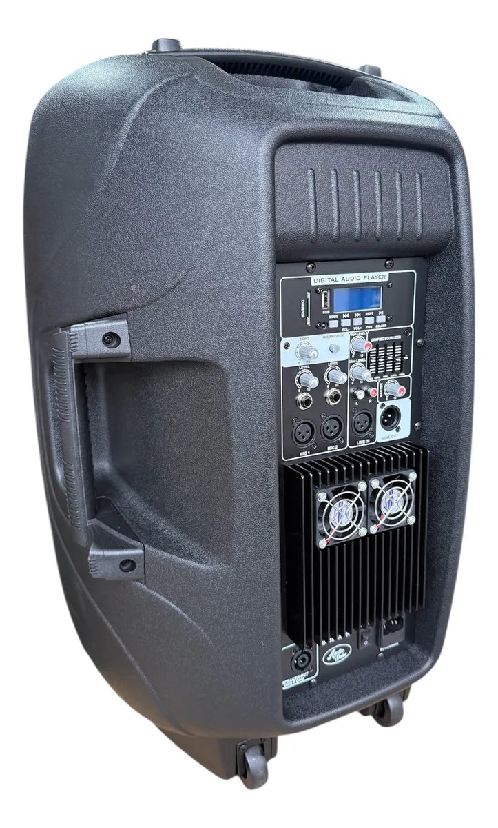 Cabina Activa 15 Audio Sound As-900 Base Y Micrófono 9000w Negro
