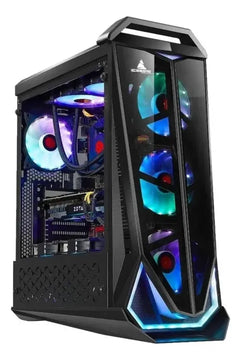 Chasis Gabinete Iceberg Crystal Max - 4 Fans + Tira M-rgb Color Negro