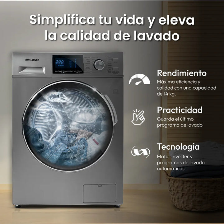 Nevera No Frost 325 Litros + Lavadora/secadora Inventer 14kg Gris