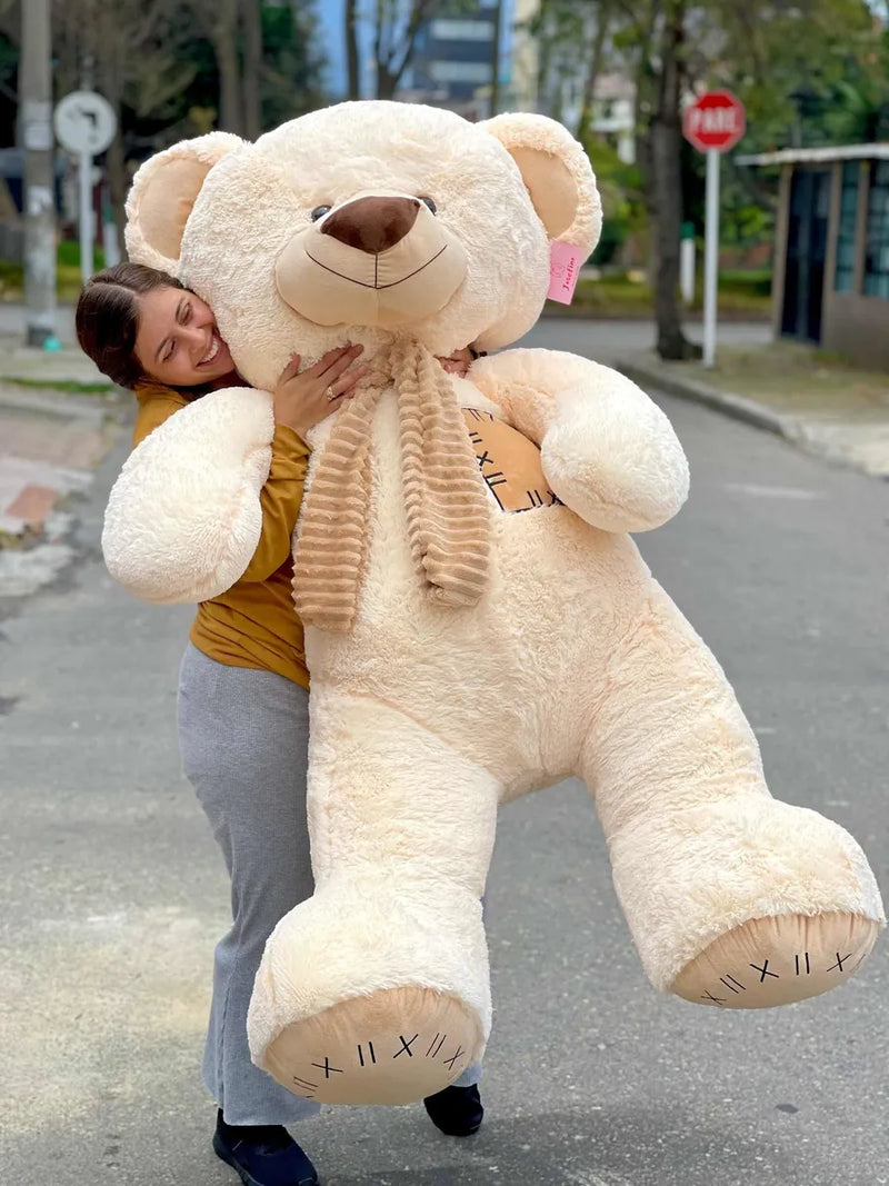Oso De Peluche Gigante 1,85mts + Obsequios Perfumado Beige