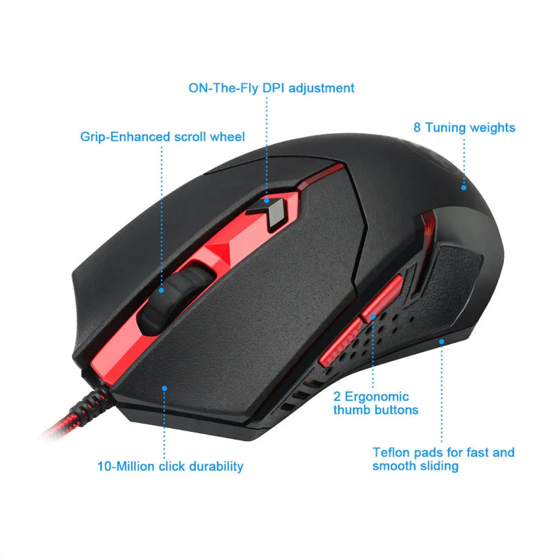 Combo Gamer 4en1 Redragon S101: Teclado, Mouse, Pad, Diadema Negro Negro