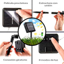 Luz Navideña Solar 100 Led 12mts Recargable Ip67 Blanca Blanco