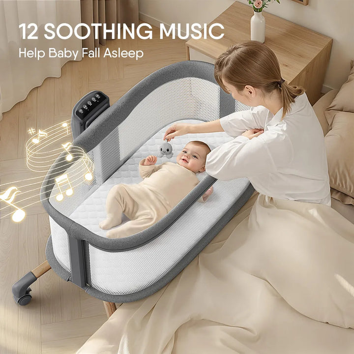 Moisés Eléctrico Inteligente Para Bebé Con 5 Velocidades Y M