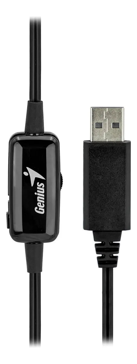 Auriculares Con Micrófono Genius Hs-220u Usb Color Negro