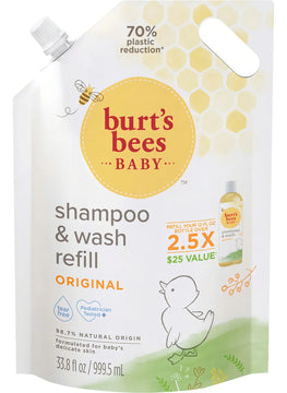 Burt's Bees Baby Shampoo & Wash Refill, Jabon No Irritante S